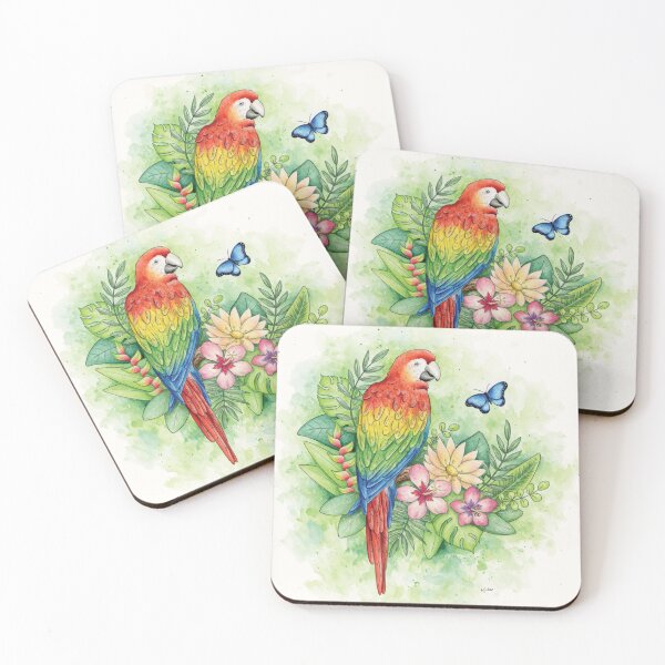 Item preview, Scarlet Macaw - tropical rainforest illustration designed and sold by HazelFisher.