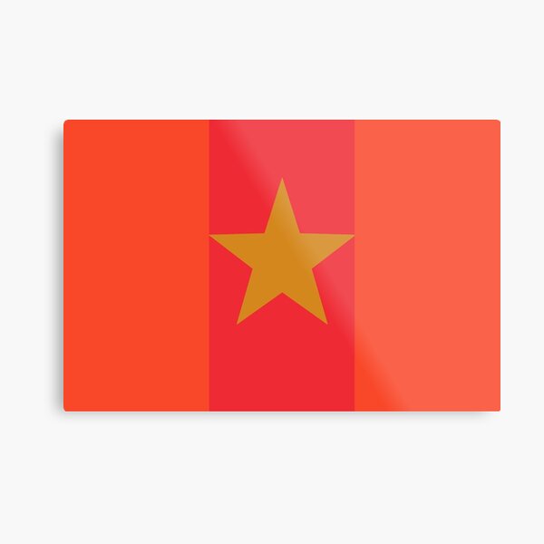 Star Flag In Red&Gold Metal Print