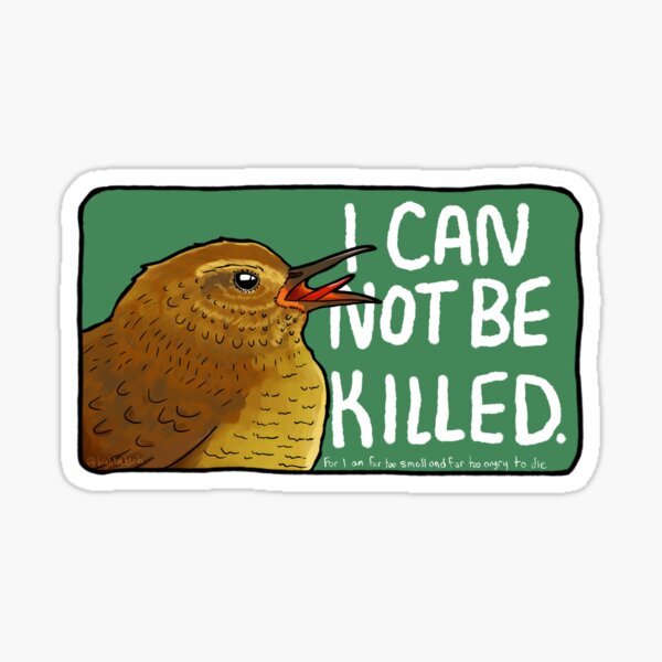 Angry Pacific Wren Refuses To Die Sticker