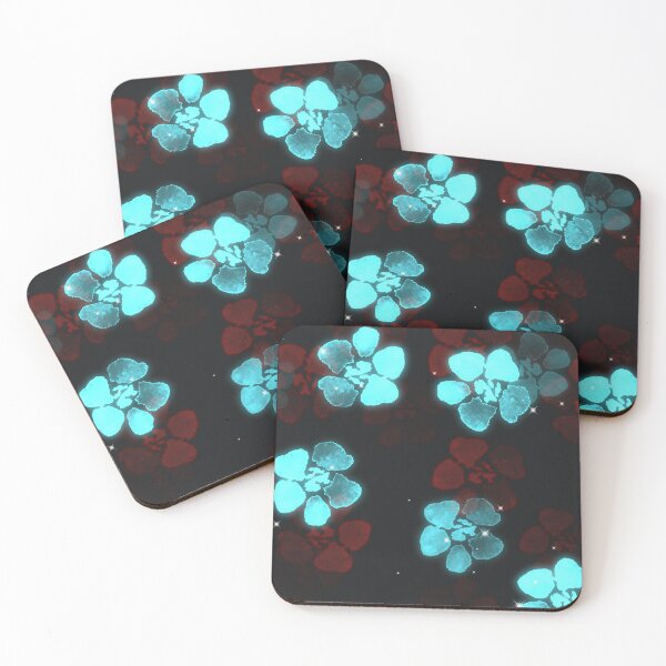 Item preview, Blue Luminescence andscarlet red flowers designed and sold by OhnoAngel.