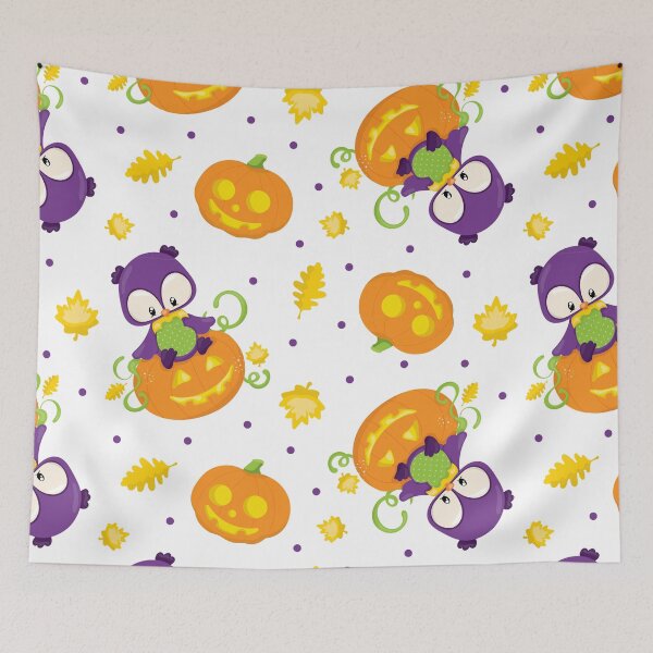 Item preview, Happy Halloween owl pattern designed and sold by wolfgangrainer.