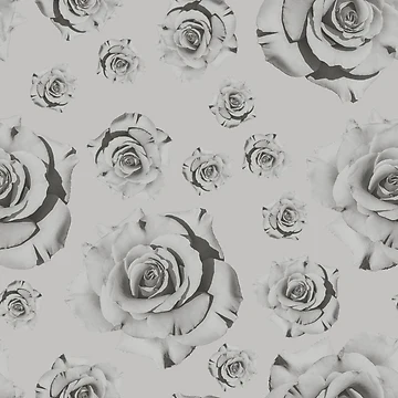 Artwork thumbnail, Grey Roses Pattern by sarahrinouye