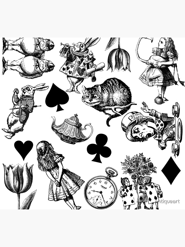 Alice's Adventures in Wonderland White Rabbit Mad Hatter by antiqueart