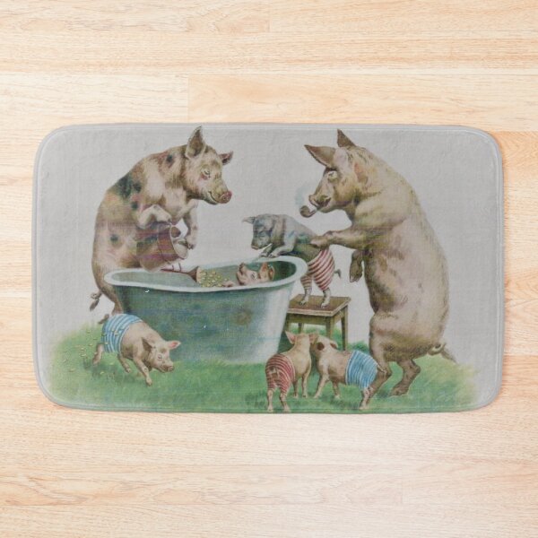 Item preview, Mummy and Daddy pig washing their Piglets designed and sold by Vintage Designs +.