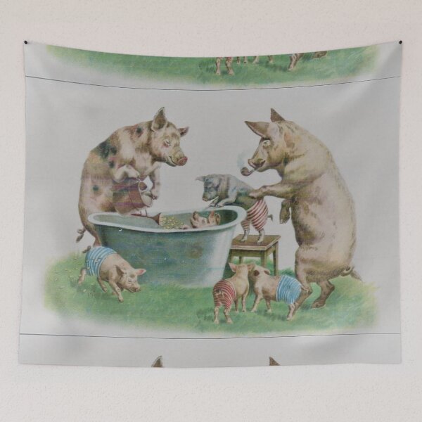 Item preview, Mummy and Daddy pig washing their Piglets designed and sold by Vintage Designs +.