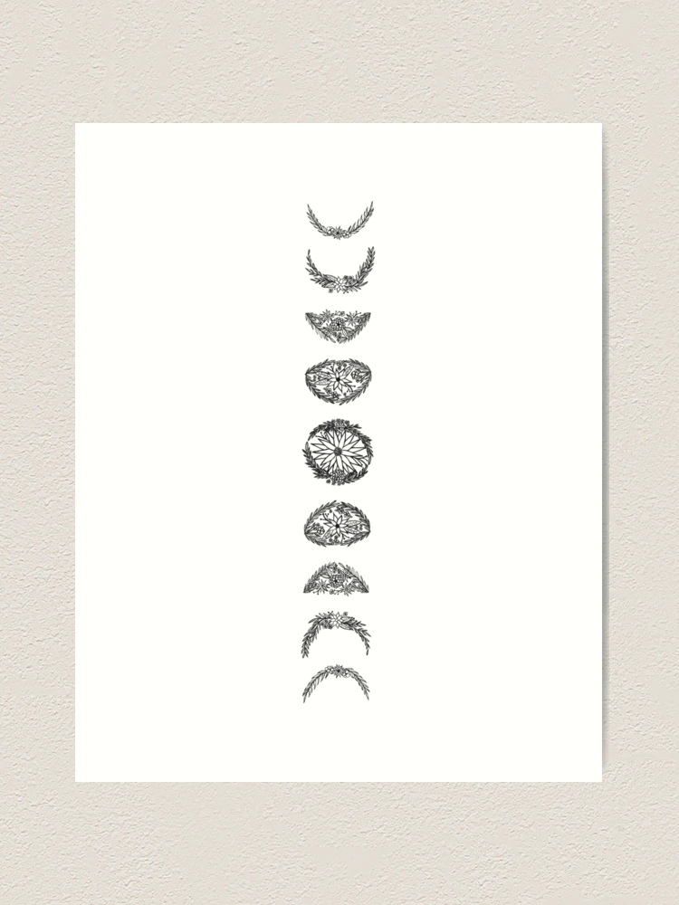 Floral Phases of the Moon Art Print