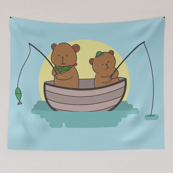Item preview, Father and Son Fishing Buddies Cute Bears Family designed and sold by IslandLakeTree.