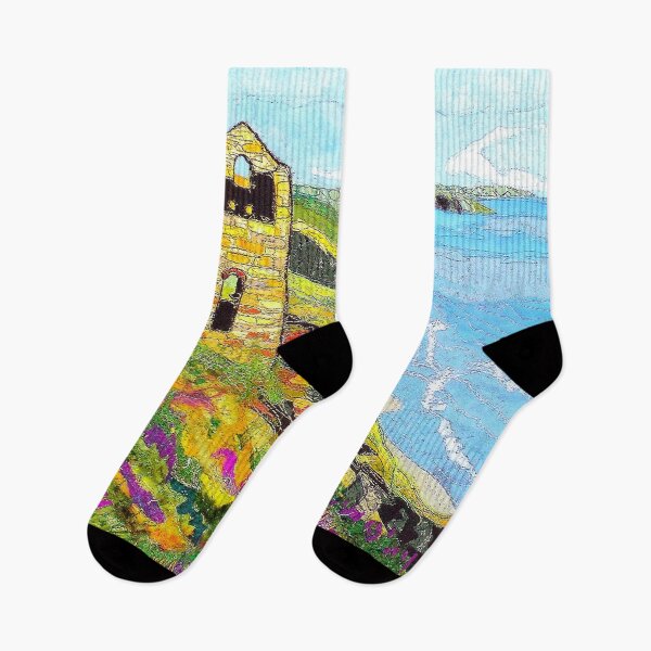 Item preview, Old Cornish Engine House. Textile Art designed and sold by NisaKiley.