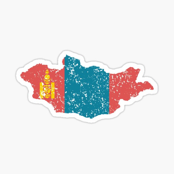 Aperçu de l'œuvre Carte du pays drapeau mongolien créée et vendue par Vanover Designs.