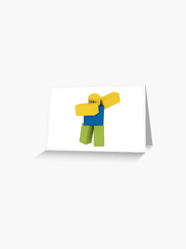 Roblox Dabbing Noob Oof Shirt Greeting Card By Smoothnoob Redbubble - be chased by a noob roblox
