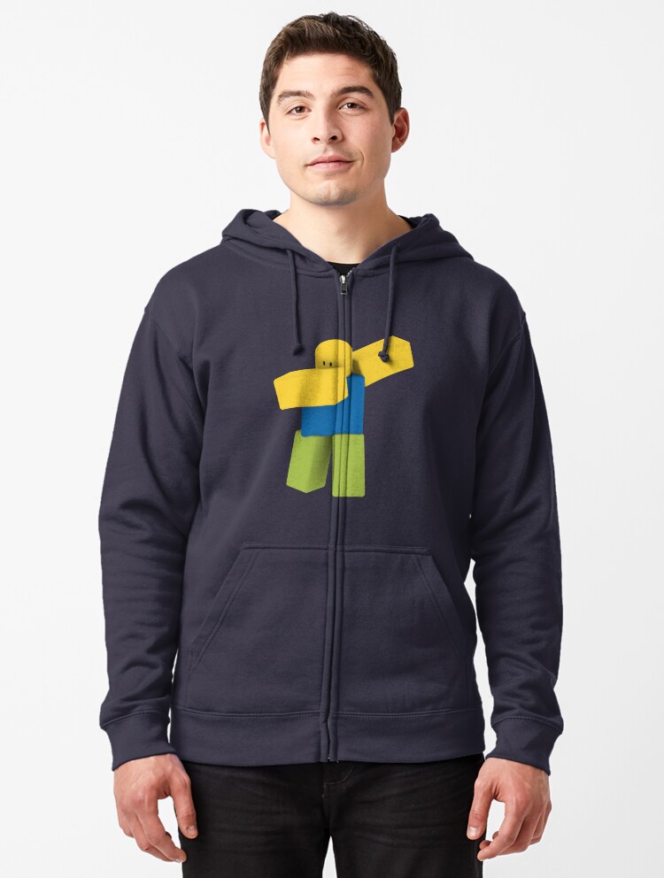 Roblox Dabbing Noob Oof Shirt Zipped Hoodie By Smoothnoob Redbubble - hoodie roblox shirt front