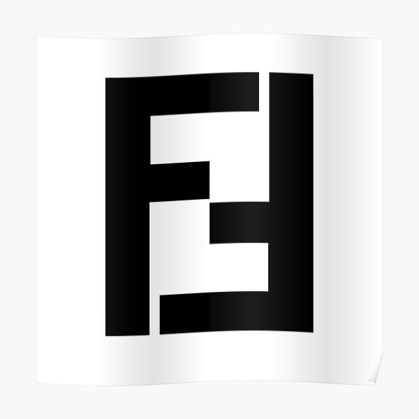 black and white fendi Poster