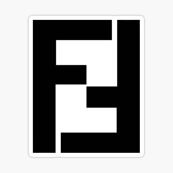 black and white fendi Sticker