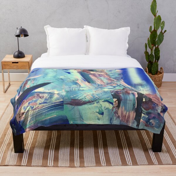Artikelvorschau, "In Blue" - Maximalistische abstrakte blau-lila Malerei entworfen und verkauft von Caroline Conlon.
