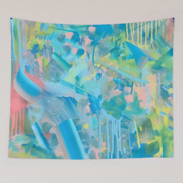 Item preview, "Spoiled Lillies"- Maximalist Brightly-Colored Abstract Painting designed and sold by Caroline Conlon.