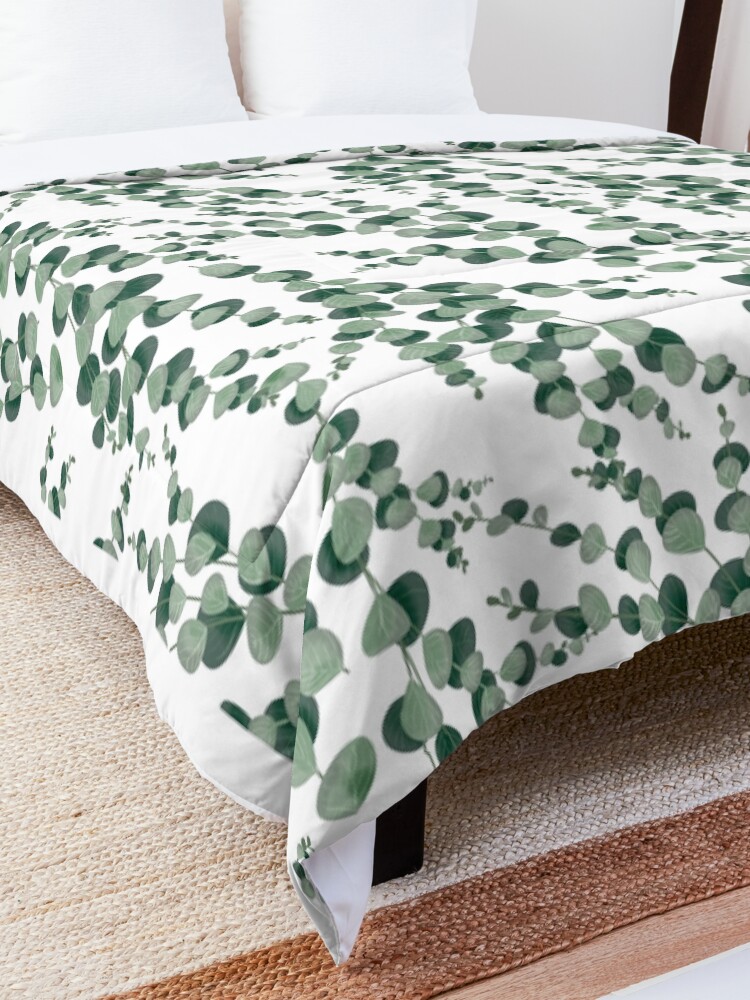 Alternate view of Eucalyptus leaves in white Comforter