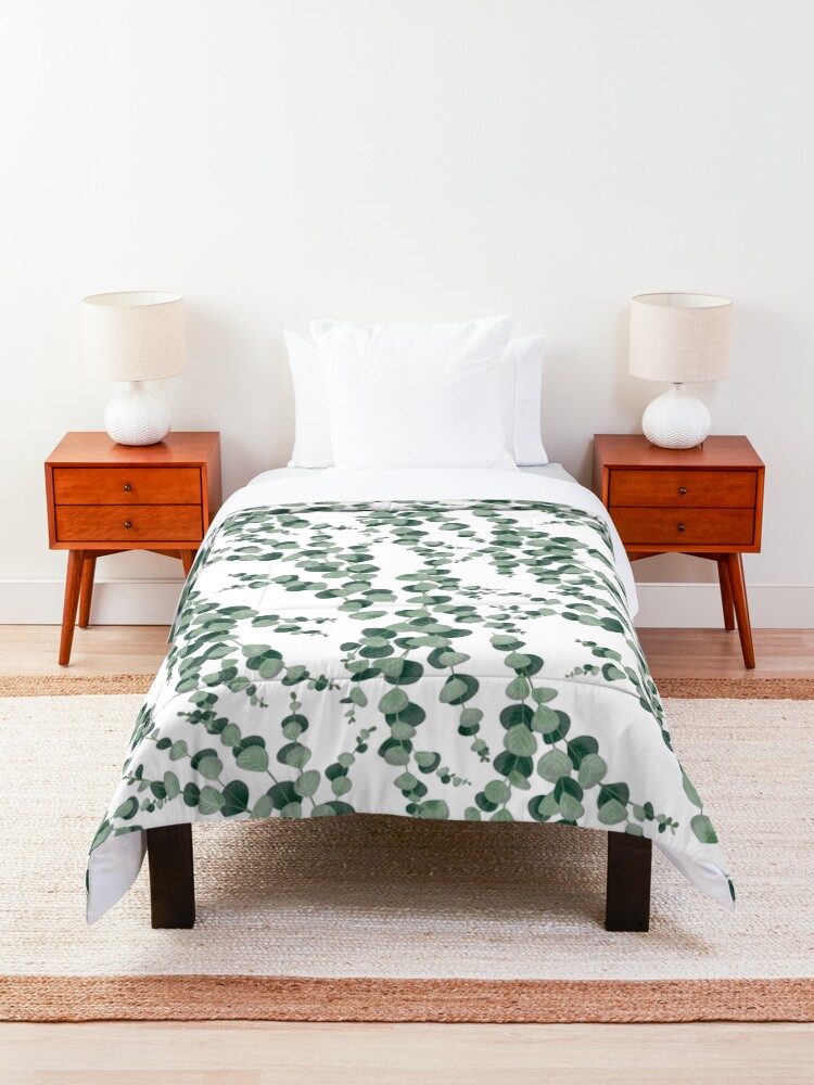 Alternate view of Eucalyptus leaves in white Comforter
