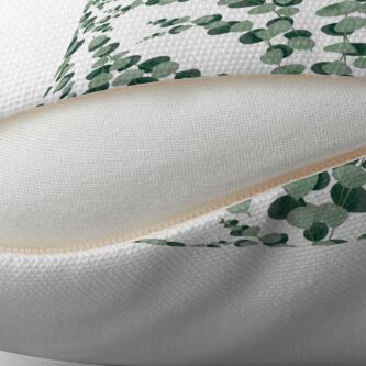 Alternate view of Eucalyptus leaves in white Floor Pillow