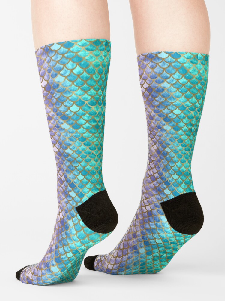 Alternate view of Pretty Mermaid Scales 38 Socks