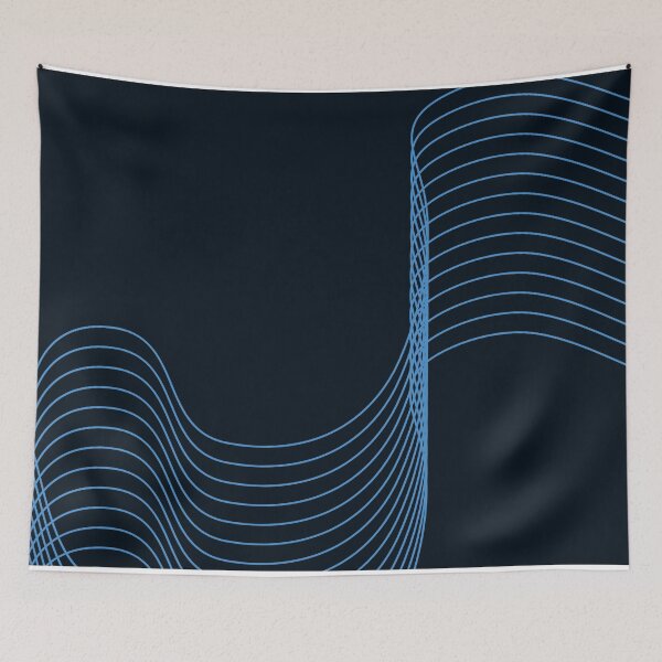 Item preview, Modern, simple, minimal blue wavy lines designed and sold by theendup.