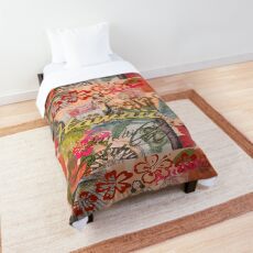 Vintage Hawaii Travel Colorful Hawaiian Tropical Collage Comforter