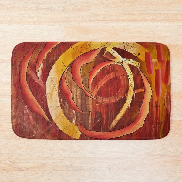 Item preview, "Hellfire Rose" - Red Abstract Floral Painting designed and sold by Caroline Conlon.