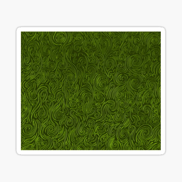 psychedelic black and green trippy sixties swirly pattern © 2019 Karen-Anne Geddes Sticker