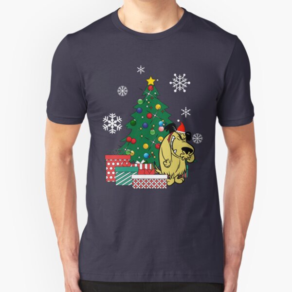 Muttley Around The Christmas Tree Wacky Races Slim Fit T-Shirt