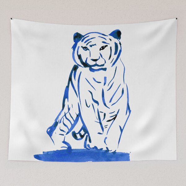 Item preview, Approaching Tiger - Blue  designed and sold by Niina  Niskanen.