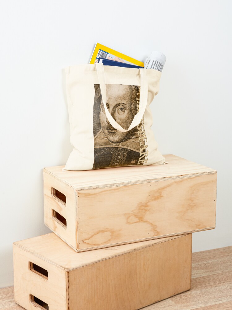 Thumbnail 4 of 5, Tote Bag, Shakespeare Droeshout Engraving Portrait designed and sold by Styled Vintage.
