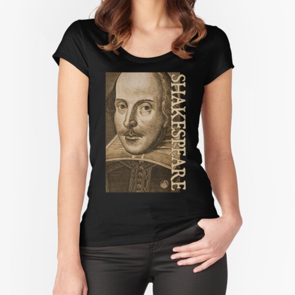 Shakespeare Droeshout Engraving Portrait Fitted Scoop T-Shirt