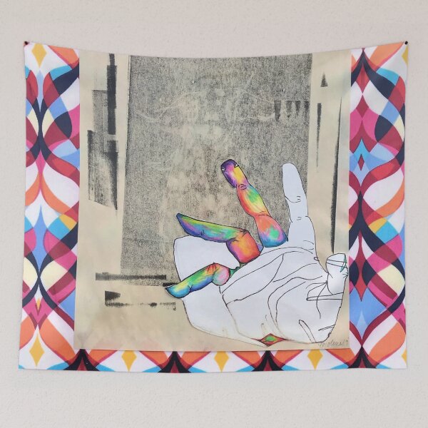 Item preview, "Rainbow Beetle" - Printmaking and Collage Artwork designed and sold by Caroline Conlon.