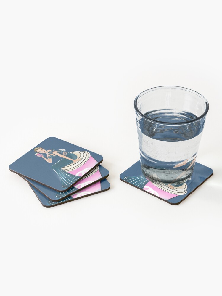 Alternate view of Coffee time, every time, you deserve it Coasters (Set of 4)