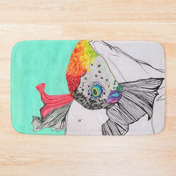 Item preview, "Rainbow Betta" - Small Mixed Media Illustration designed and sold by Caroline Conlon.