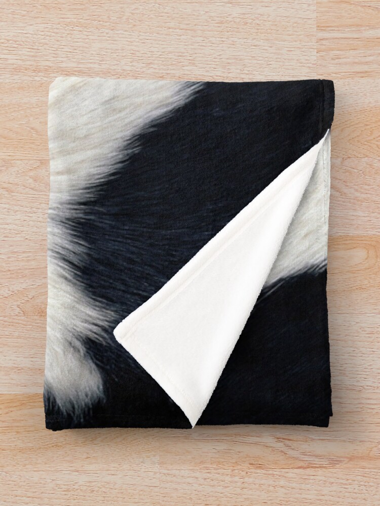 Alternate view of Faux Cowhide Black and white Throw Blanket