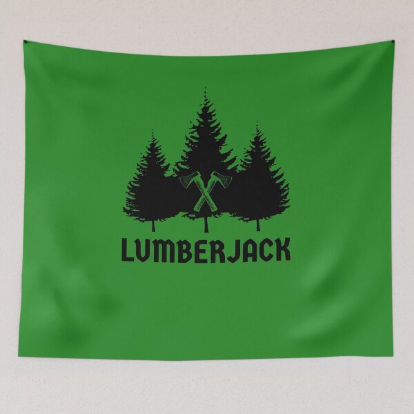 Item preview, Lumberjack Pine Trees Black Crossed Axes designed and sold by HighBrowDesigns.