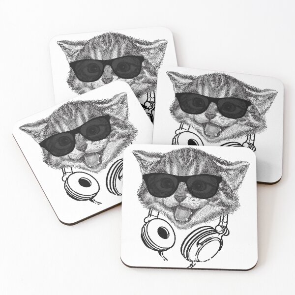 DJ CAT Coasters (Set of 4)