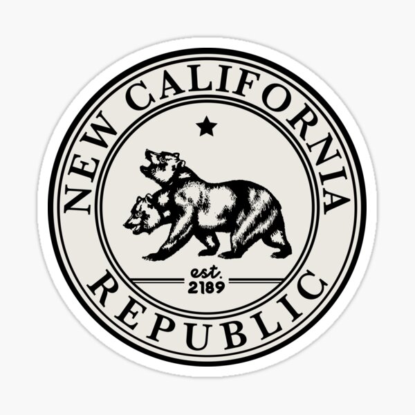 New California Republic Crest Fallout Logo Black Print Sticker By Surik Redbubble