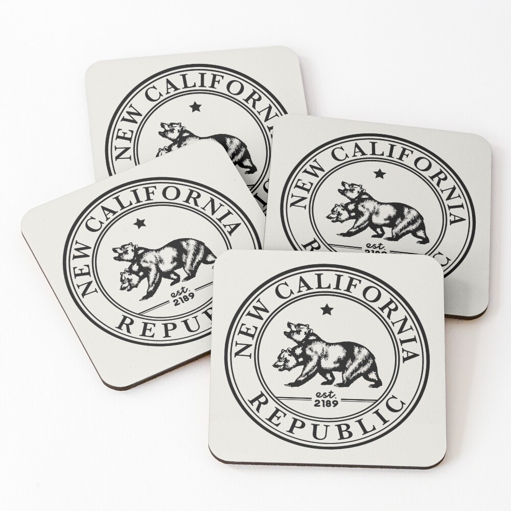 New California Republic Crest | Fallout Logo | Black Print Coasters (Set of 4)