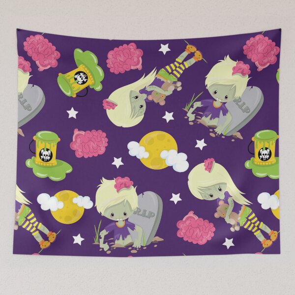 Item preview, Happy Halloween zombie pattern designed and sold by wolfgangrainer.