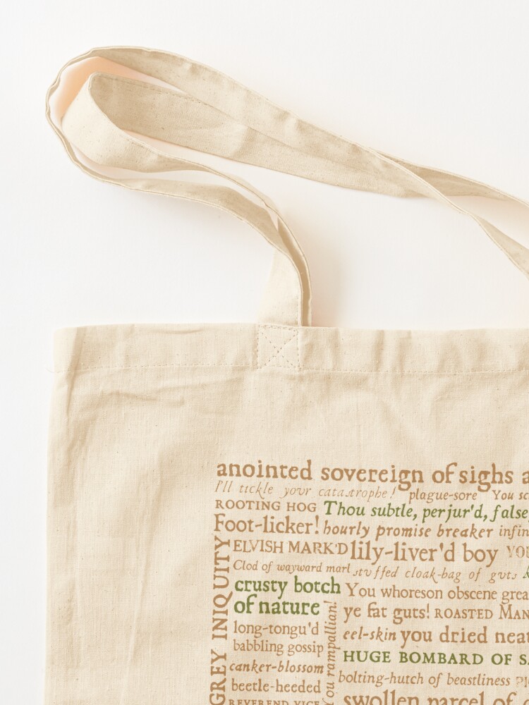 Thumbnail 3 of 5, Tote Bag, Shakespeare Insults Dark - Revised Edition (by incognita) designed and sold by Styled Vintage.