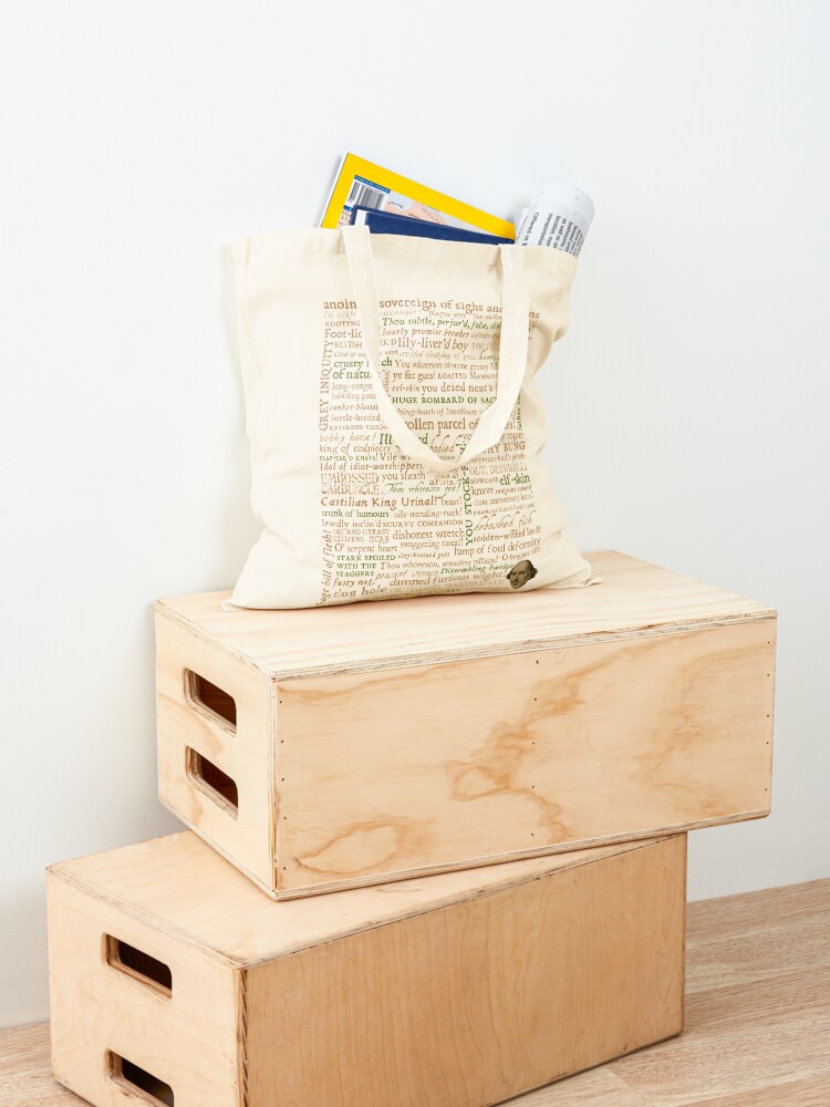 Thumbnail 4 of 5, Tote Bag, Shakespeare Insults Dark - Revised Edition (by incognita) designed and sold by Styled Vintage.