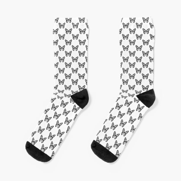 Monarch Butterfly Pattern | Monarch Butterfly | Vintage Butterflies | Butterfly Patterns | Black and White | Socks