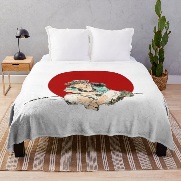 Item preview, Japanese Flag - Man maintaining a fishing rod designed and sold by weavernap.