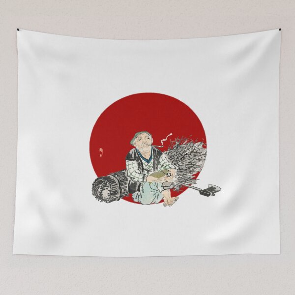 Item preview, Japanese Flag - Smoking farmer with branches designed and sold by weavernap.