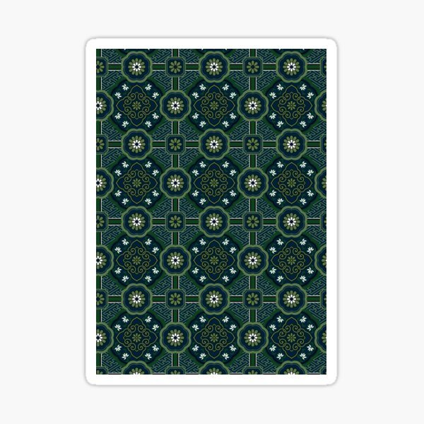 Item preview, Pattern blue and green with sayagata designed and sold by Blacklinesw9.