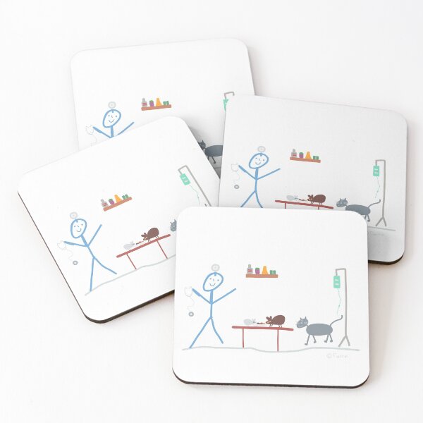 Item preview, Zookeeper mouse cat doctor stick woman stick figure, dog animal syringe veterinary medicine job designed and sold by KlareLinie.