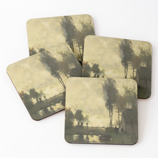 Item preview, Landscape with a farm pond( Landschap met boerderij bij een plas)-Johan Hendrik Weissenbruch designed and sold by LexBauer.