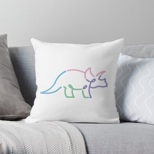 The Try Guys Triceratops Throw Pillow