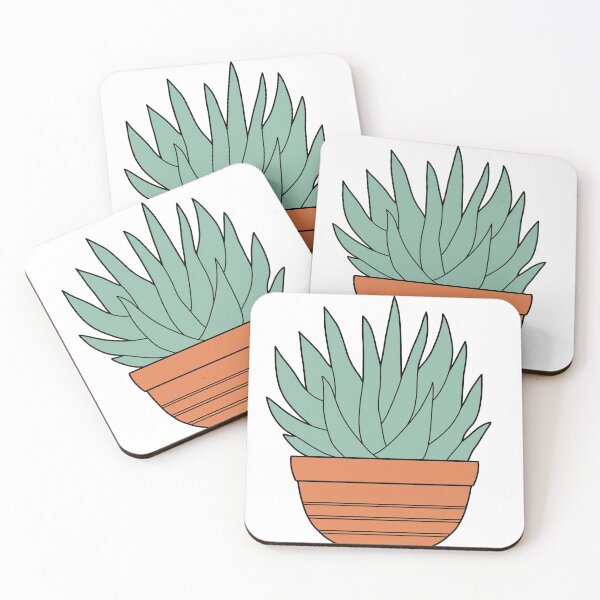 Item preview, Light Green and Orange Potted Succulent designed and sold by elmma design.